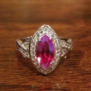 Fragrant Jewels Size 8 Iridescent Ring Pink Red